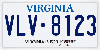 VA license plate VLV8123