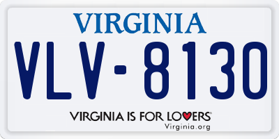 VA license plate VLV8130