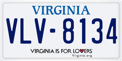 VA license plate VLV8134