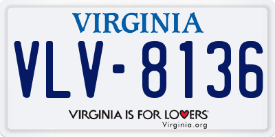 VA license plate VLV8136