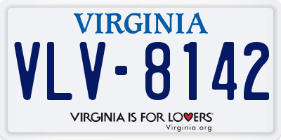 VA license plate VLV8142