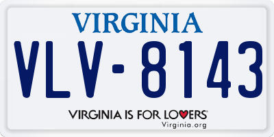 VA license plate VLV8143