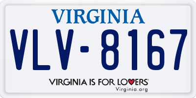 VA license plate VLV8167