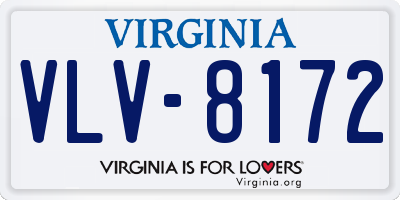 VA license plate VLV8172