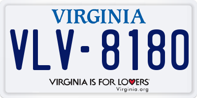 VA license plate VLV8180