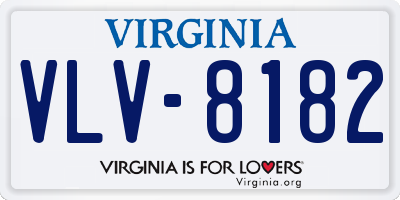 VA license plate VLV8182