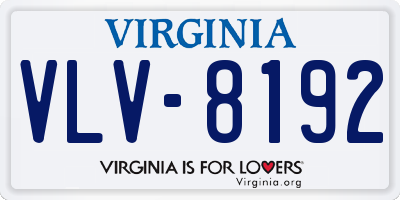 VA license plate VLV8192