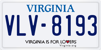 VA license plate VLV8193