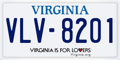 VA license plate VLV8201