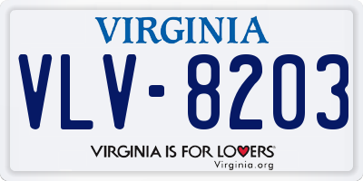 VA license plate VLV8203