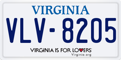 VA license plate VLV8205