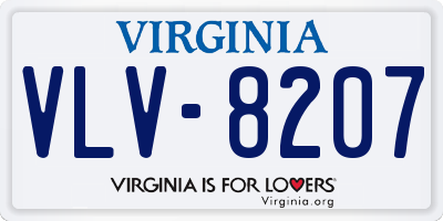 VA license plate VLV8207