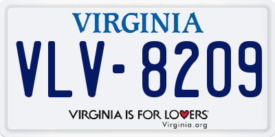 VA license plate VLV8209