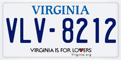 VA license plate VLV8212