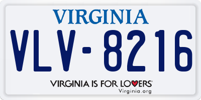 VA license plate VLV8216