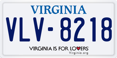 VA license plate VLV8218