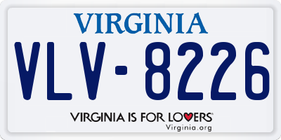 VA license plate VLV8226