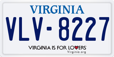 VA license plate VLV8227