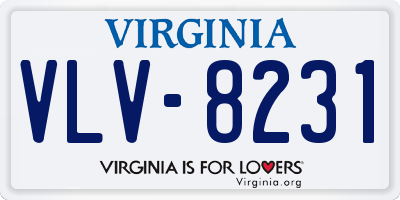 VA license plate VLV8231