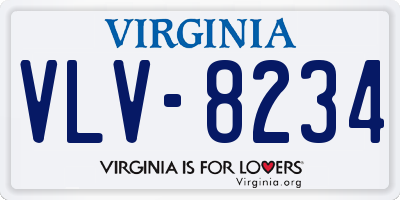 VA license plate VLV8234