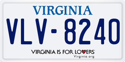 VA license plate VLV8240