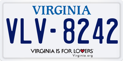 VA license plate VLV8242