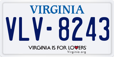 VA license plate VLV8243