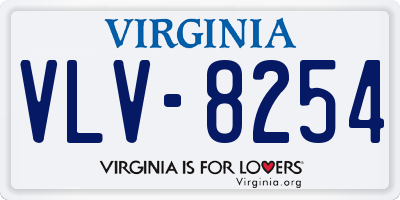 VA license plate VLV8254