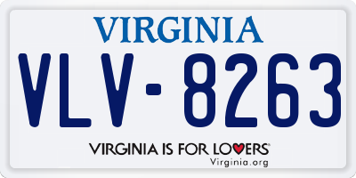 VA license plate VLV8263