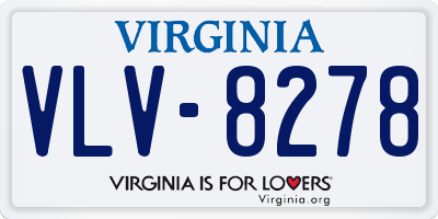 VA license plate VLV8278