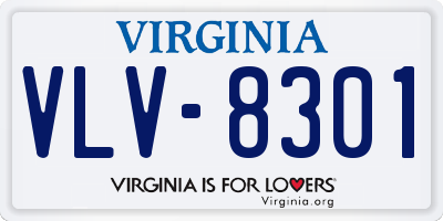 VA license plate VLV8301