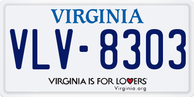 VA license plate VLV8303