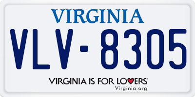 VA license plate VLV8305