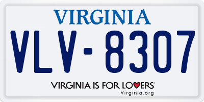 VA license plate VLV8307