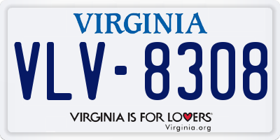 VA license plate VLV8308