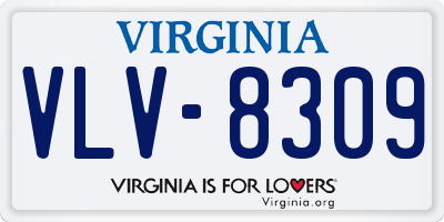 VA license plate VLV8309