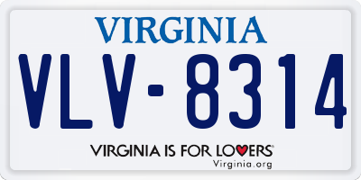 VA license plate VLV8314