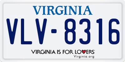 VA license plate VLV8316