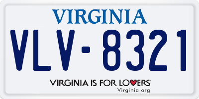 VA license plate VLV8321