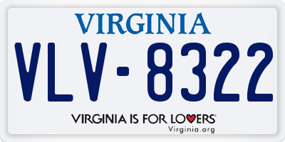 VA license plate VLV8322