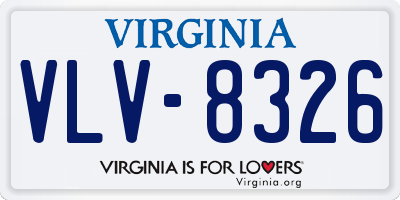 VA license plate VLV8326