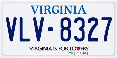 VA license plate VLV8327