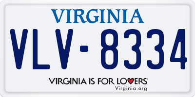 VA license plate VLV8334