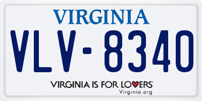 VA license plate VLV8340