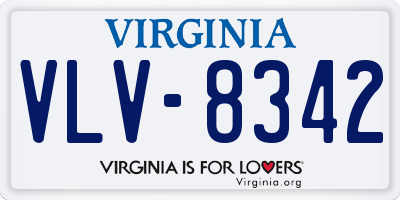 VA license plate VLV8342