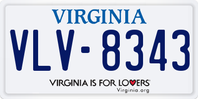 VA license plate VLV8343