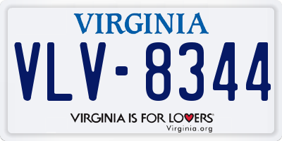 VA license plate VLV8344