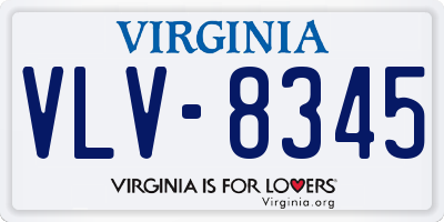 VA license plate VLV8345