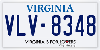 VA license plate VLV8348