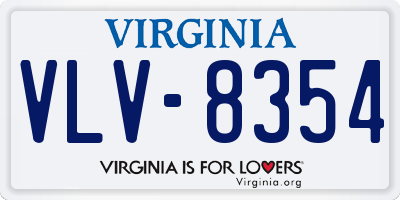 VA license plate VLV8354